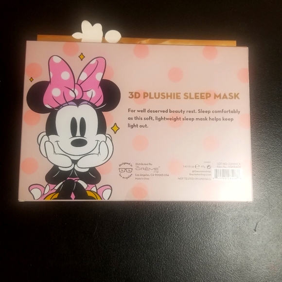 Disney Minnie Mouse 3D Plushie Sleep Mask The Creme Shop NEW - Picture 4 of 5